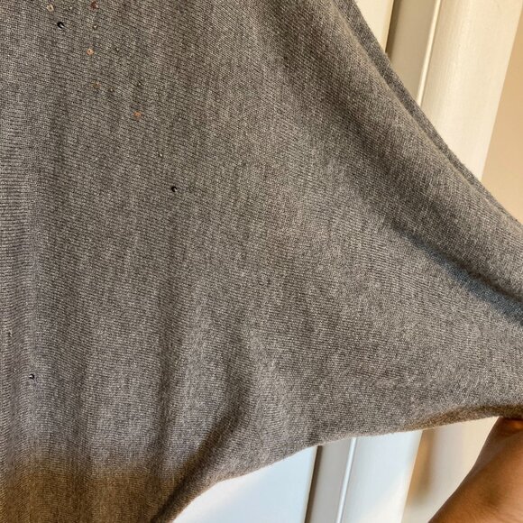 #75 DKNY Grey Sweater Dress with Silver Sequins, Size Small - Picture 3 of 7